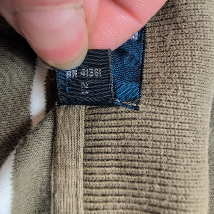 Polo Ralph Lauren Homme XL Kaki Rayures Blanches Logo Kaki Polo Manches Courtes