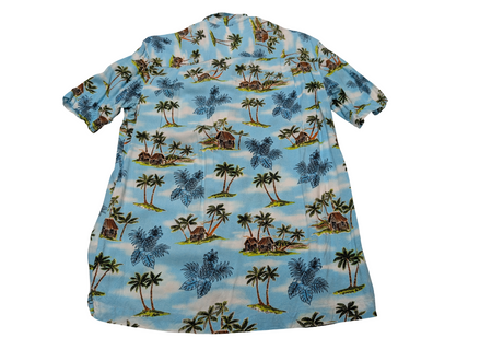 Chemise hawaïenne Georges palmiers manches courtes taille L
