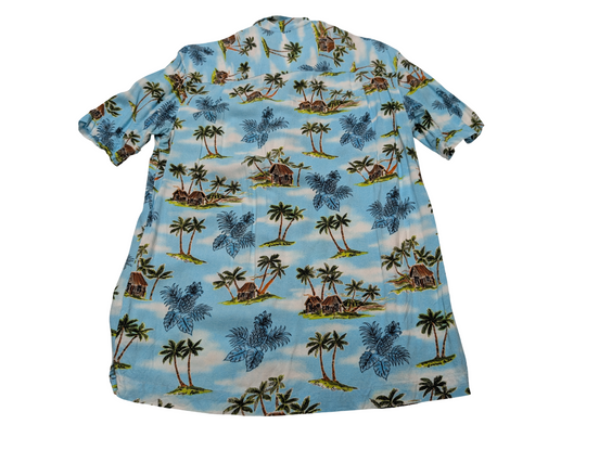 Chemise hawaïenne Georges palmiers manches courtes taille L