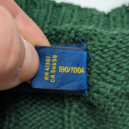 Pull POLO RALPH LAUREN Homme L Vert Torsadé Cable Knit Cotton Excellent État