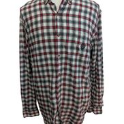 🔥 CHEMISE FLANELLE CHAPS L (G) CARREAUX ROUGE NOIR BÛCHERON LOGO BRODÉ
