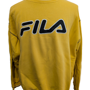 Sweat Fila Vintage 90s - Pull Jaune Éclatant Retro Streetwear - Taille L