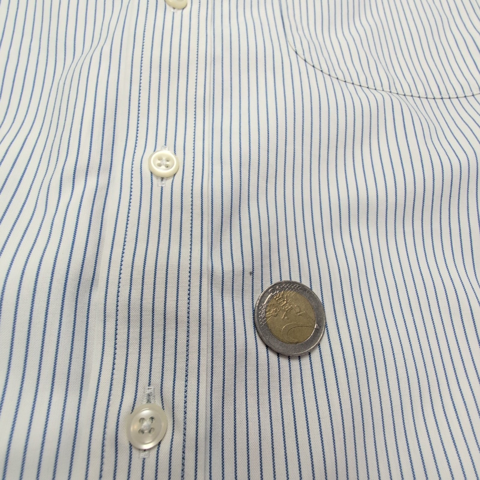 Chemise L.L. Bean rayée bleu manches longues homme taille L