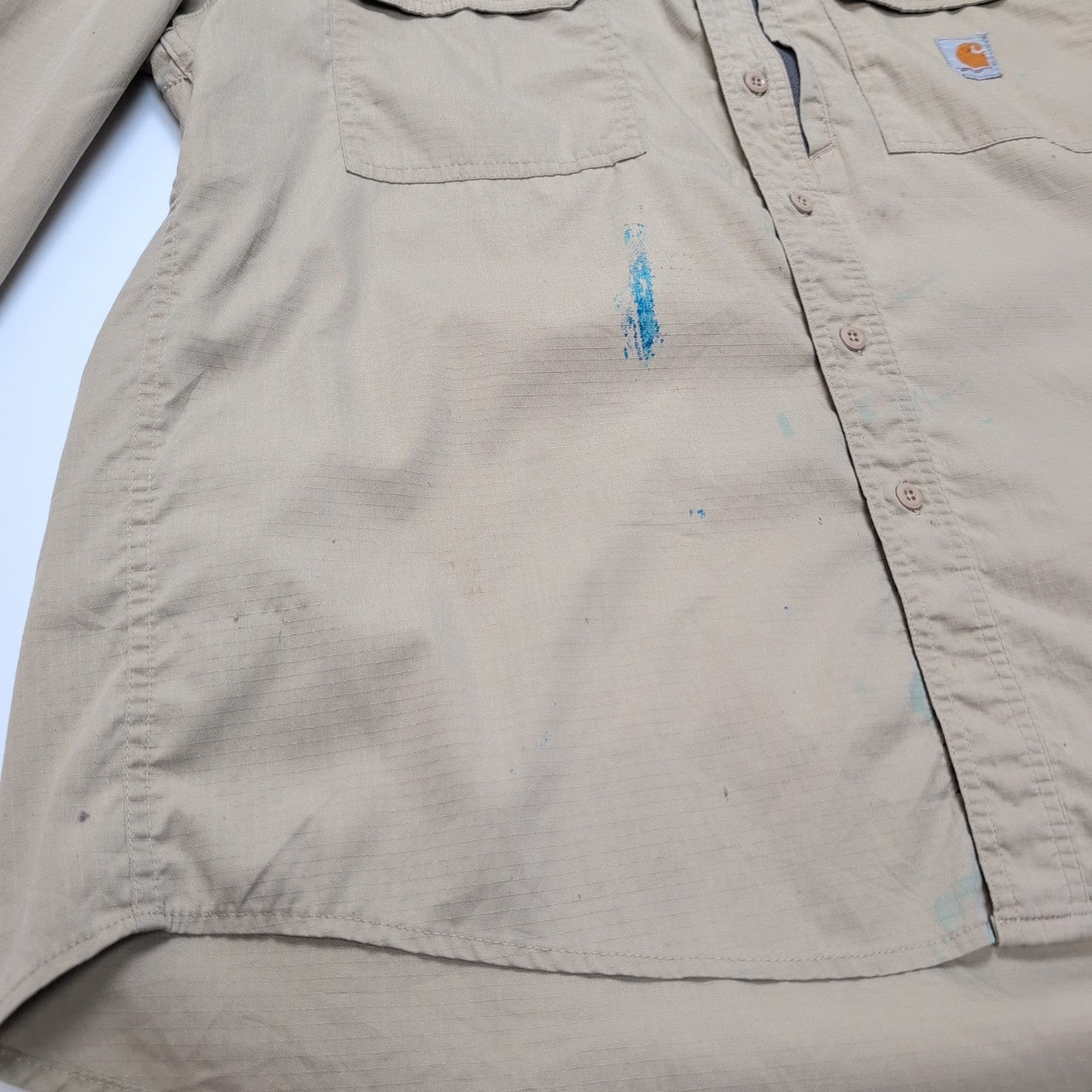 Chemise Carhartt XL Crème Ripstop Ventilée Workwear manches longues