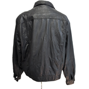 Blouson Cuir XL Bomber Aviateur Pure Stuff Noir Vintage 90s Veste Oversize |53c