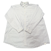 Chemise L.L. Bean blanche à carreaux bleus et noir taille XXL #121e