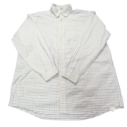Chemise L.L. Bean blanche à carreaux bleus et noir taille XXL #121e