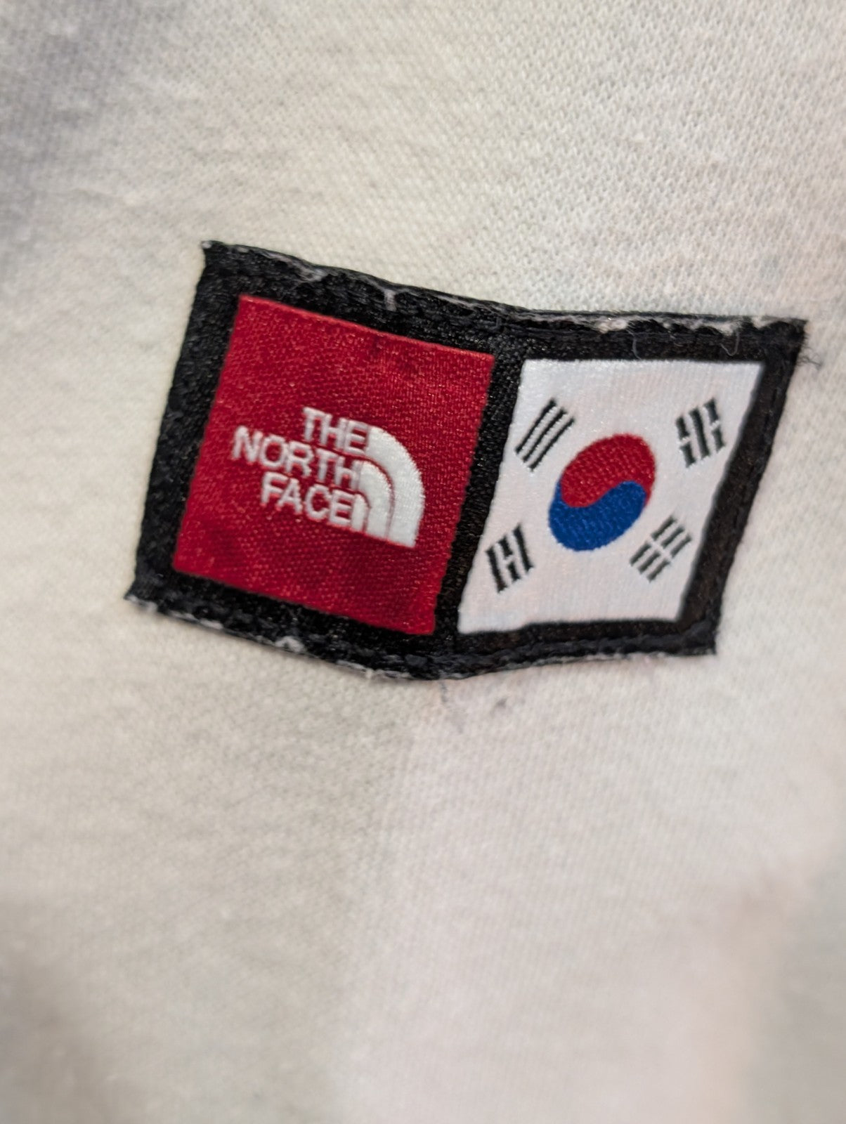 The North Face Sweat à Capuche Blanc Logo Bleu & Rouge - Taille M Femme