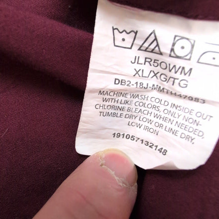 Chemise Wrangler Stretch Taille XL Bordeaux à Micro-Motifs