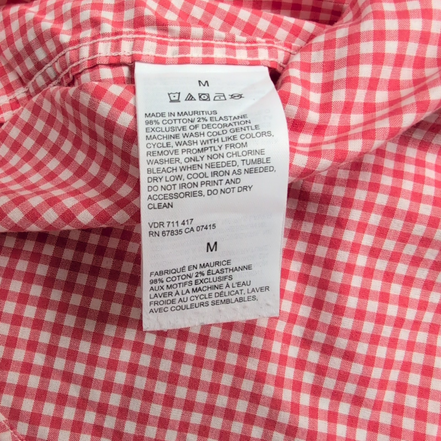 Chemise Nautica M Classic Fit Made in Mauritius Rouge a carreaux Manches Longues