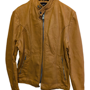 Veste Lesco Leathers café racer cuir épais marron clair taille 40 (M) #3c