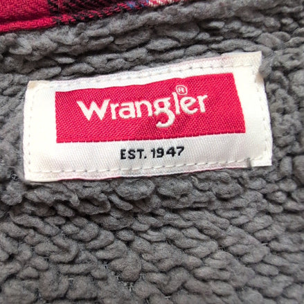 Surchemise Wrangler Flanelle Carreaux Rouge Sherpa Manches Longues Taille L