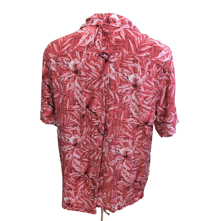 Chemise Hawaïenne Junction West Rayonne Rouge Floral L