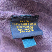 Pull POLO RALPH LAUREN Col V 100% Laine Violet Logo Vert Taille M / L