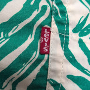 Chemise Levis Hawaïenne L Vert Blanc Feuillage Manches Courtes
