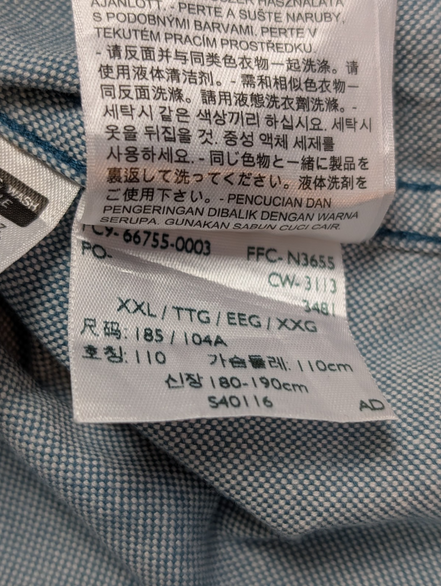 Chemise LEVI'S Flanelle XXL Vtg Coton Vert Pâle/Bleu Coupe Moderne