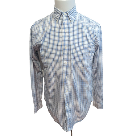 Chemise Ralph Lauren Classic Fit S Blanc Bleu Carreaux Manches Longues