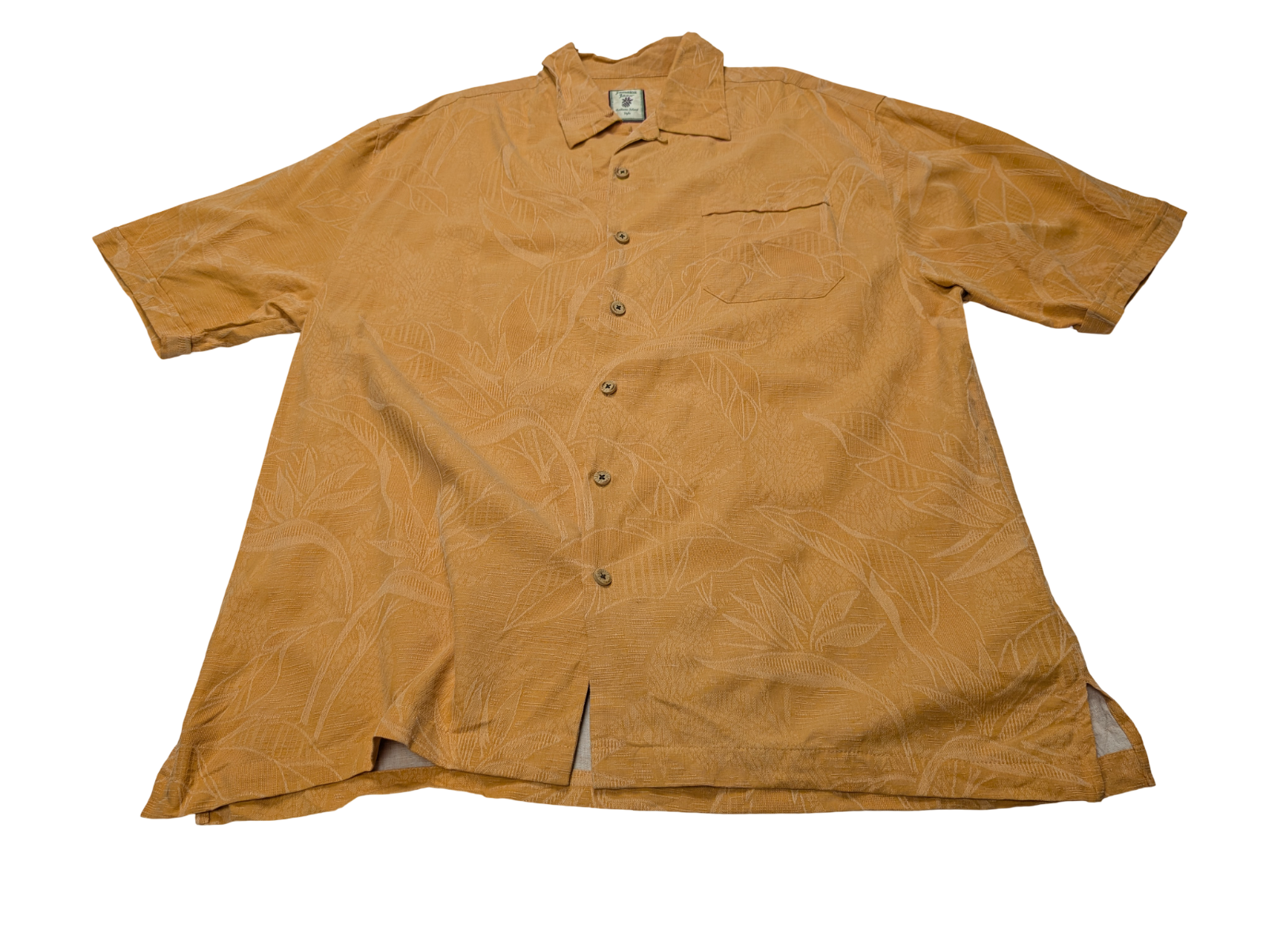 Chemise hawaïenne soie orange Jamaica Jaxx manches courtes taille L