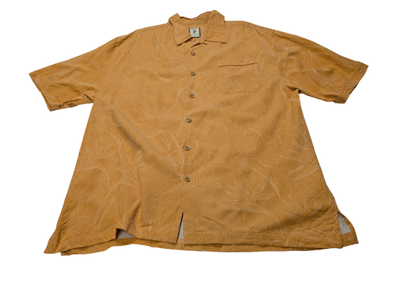 Chemise hawaïenne soie orange Jamaica Jaxx manches courtes taille L