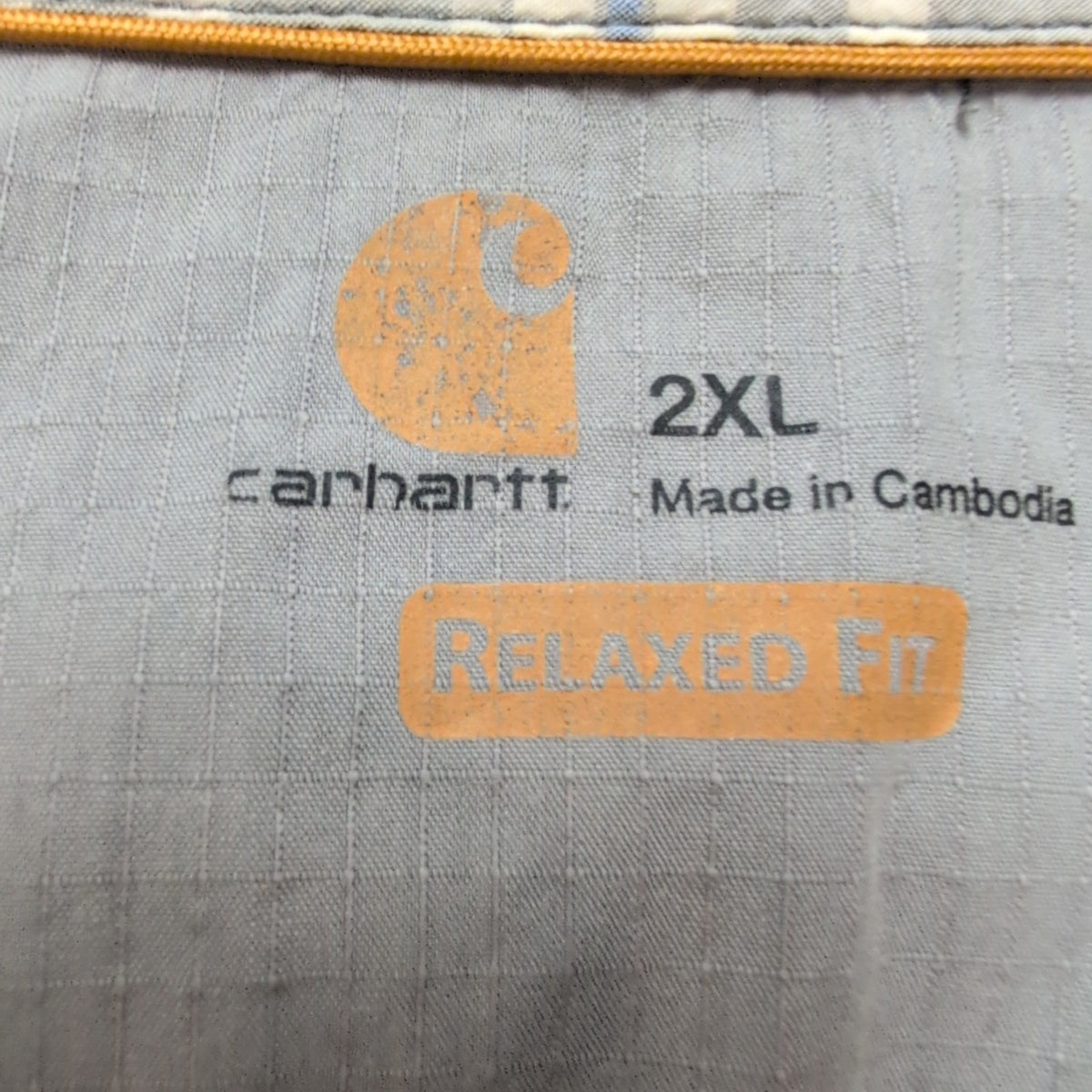 Chemise Carhartt Force 2XL Gris Rouge Carreaux Coton Nylon Manches Courtes