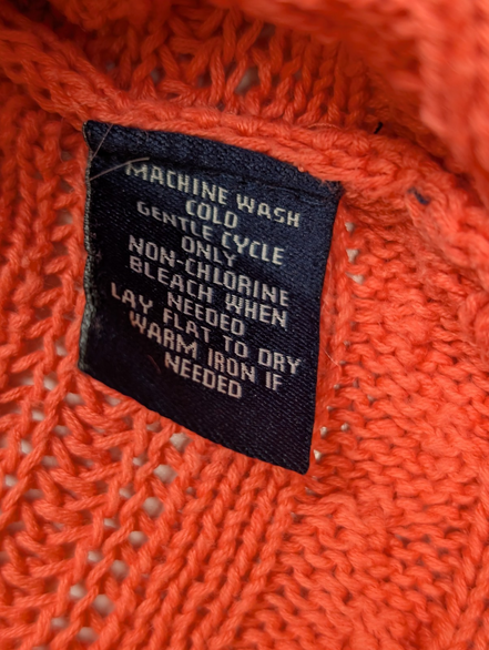 Pull CHAPS Classics Femme L Lin Coton Corail Maille Torsadée Ajourée