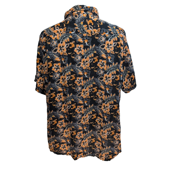 Chemise Hawaïenne Margaritaville XL XXL Noir Orange Coton USA