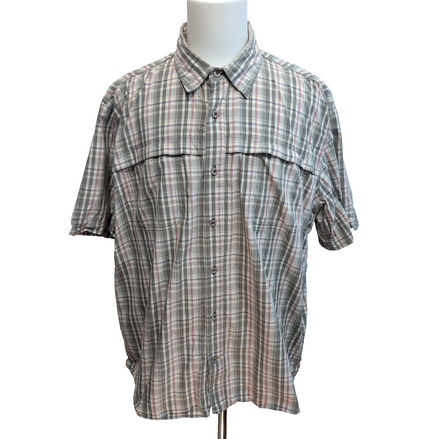 Chemise Carhartt Force 2XL Gris Rouge Carreaux Coton Nylon Manches Courtes