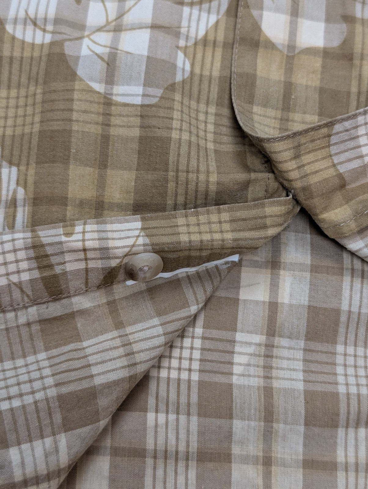Chemise hawaïenne Timberland marron clair manches courtes taille XL #603 hawaien