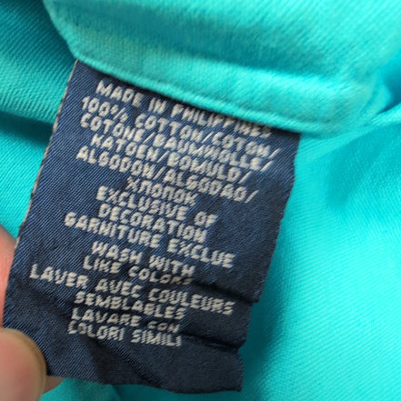 Chemise Ralph Lauren Femme Turquoise Slim Fit T6 XS Logo Ton sur Ton