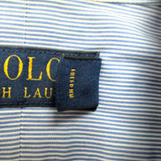 Chemise Polo Ralph Lauren S M Bleue Rayures Logo Marine Col Classique Shirt