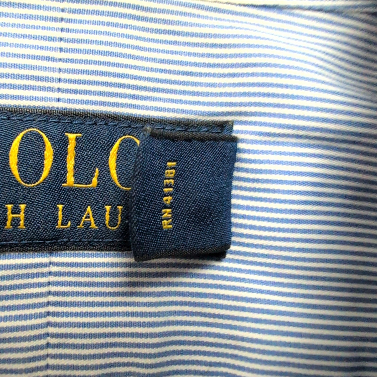 Chemise Polo Ralph Lauren S M Bleue Rayures Logo Marine Col Classique Shirt