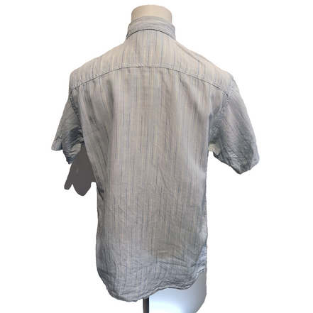 Chemise Patagonia S 100% Chanvre Bleu Rayures Manches Courtes Vintage