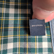 Chemise Nautica L Vert Foncé Carreaux Coton Logo Brodé Poche Manches Longues