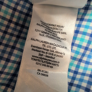 Chemise Ralph Lauren Custom Stretch L Bleu Turquoise Carreaux Logo Bleu
