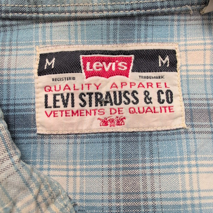 Chemise Levi's bleu ciel vintage robuste Red Tab noir Taille M (taille grand)