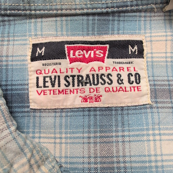 Chemise Levi's bleu ciel vintage robuste Red Tab noir Taille M (taille grand)