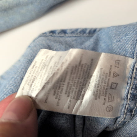 Chemise Harley Davidson XL Jean Bleu 100% Coton Brodée 2 Poches Logo