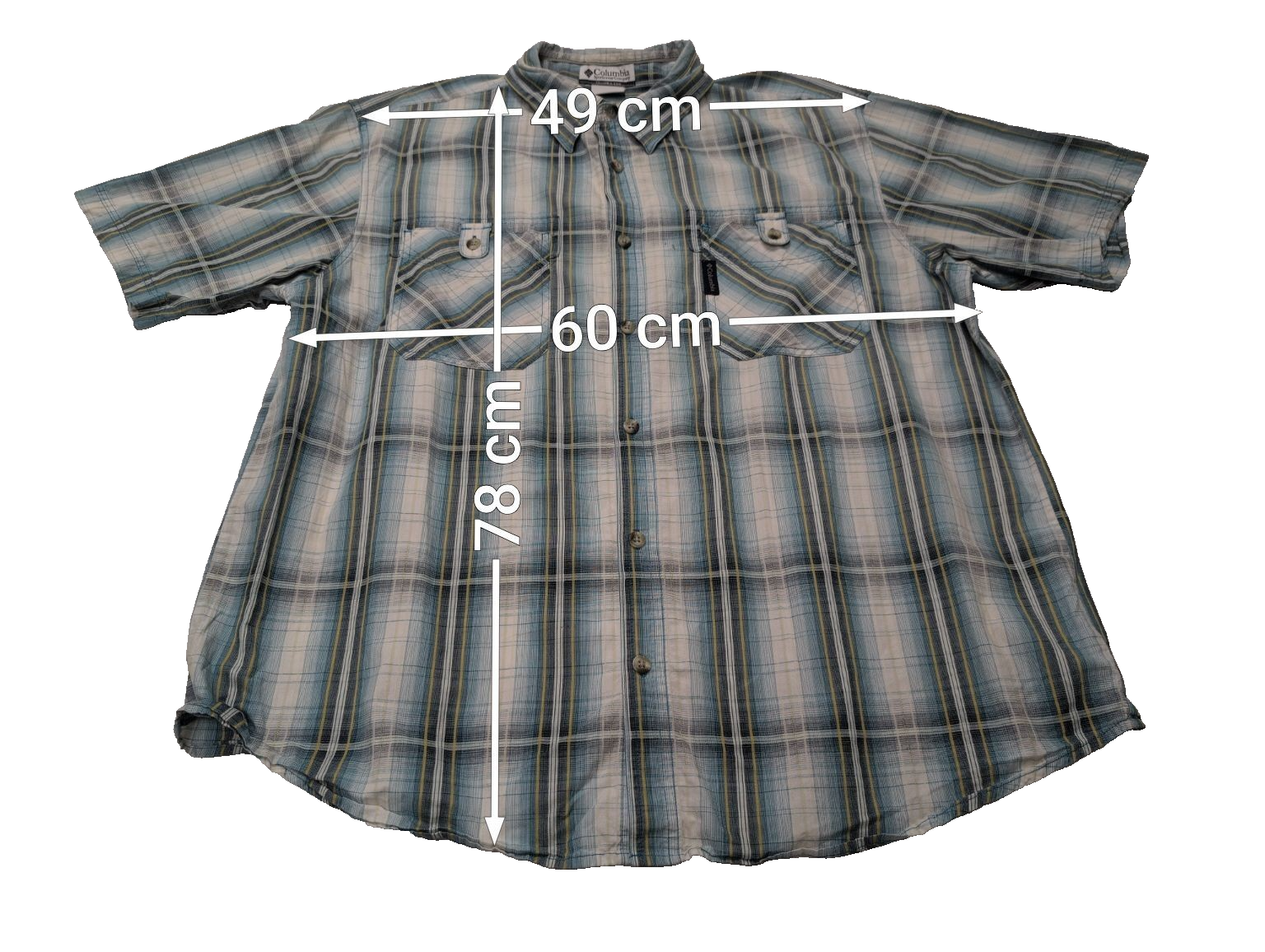 Chemise manches courtes Columbia à carreaux taille XL #203msch