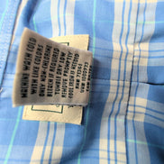 Chemise L.L. Bean bleue à carreaux manches courtes taille L #108e