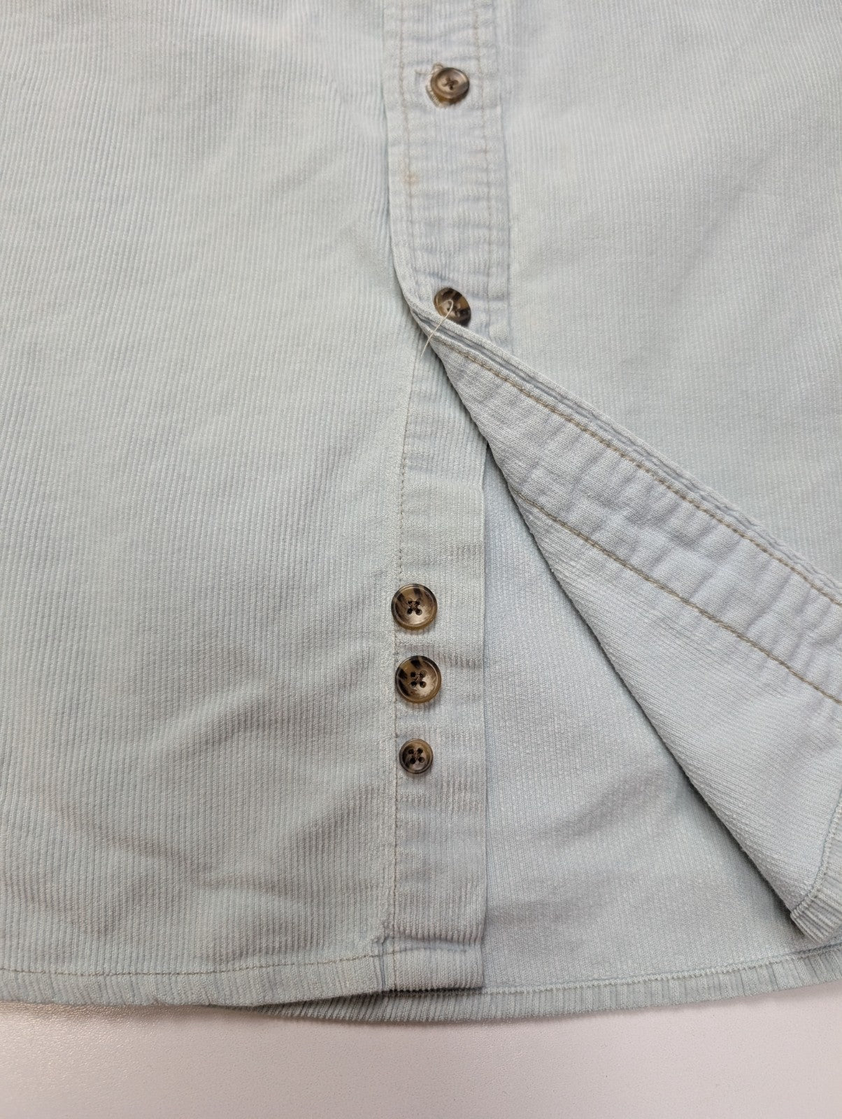 Chemise EDDIE BAUER T.XL TALL Velours Côtelé Vert Pâle Vtg
