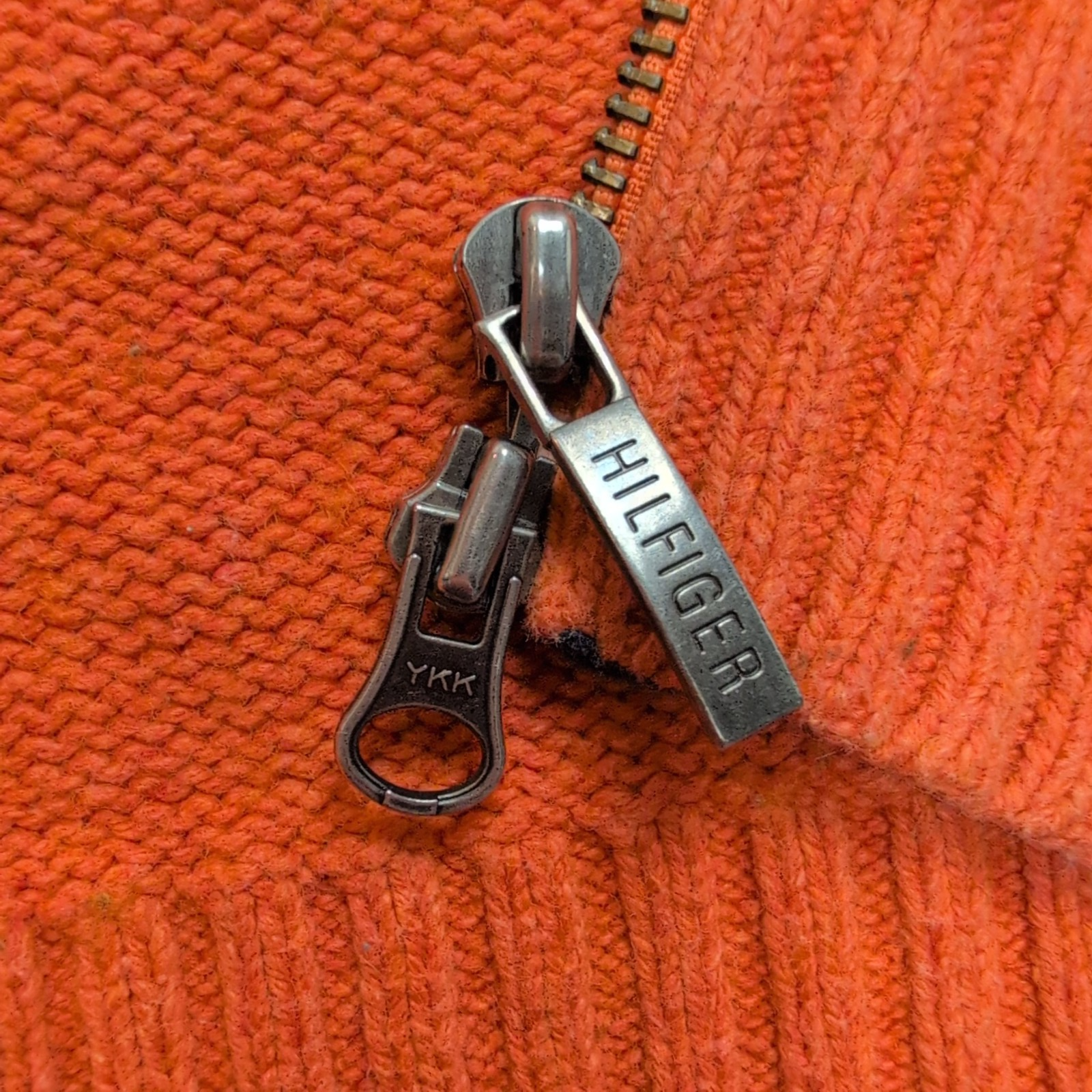 Gilet zippé Tommy Hilfiger orange Homme XXL Logo manche
