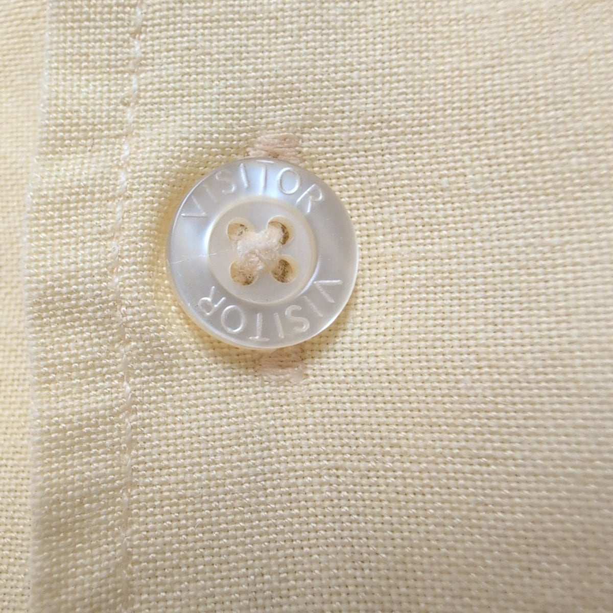 Chemise Hawaïenne Visitor XL Lin Rayonne Style Cuba Panama Jaune Pâle