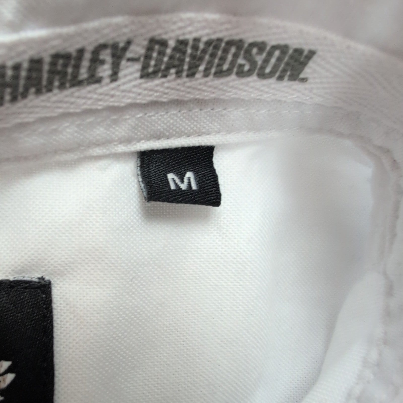 Chemise Harley Davidson Blanche M 2 Poches Logo Brodé Manches Longues