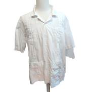 Chemise Cuba Panama Blanc 4 Poches Grande Taille XL XXL Vtg manches courtes