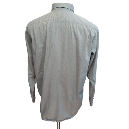 Lacoste chemise grise petits carreaux crocodile vert taille 40 XL vintage