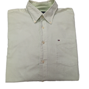 Chemise Tommy Hilfiger verte à rayures taille L #273msch