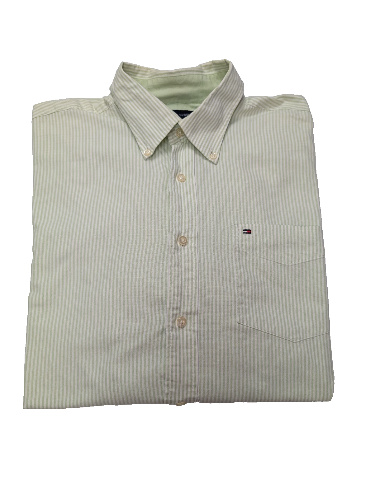 Chemise Tommy Hilfiger verte à rayures taille L #273msch