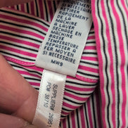 Chemise Polo Ralph Lauren Regent XL Rose Kaki Rayures Manches Longues