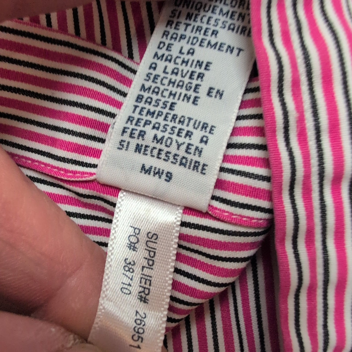 Chemise Polo Ralph Lauren Regent XL Rose Kaki Rayures Manches Longues