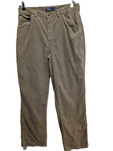 Pantalon Velours Fin Cargo Polo Ralph Lauren W35 L32 Crème Très Bon État